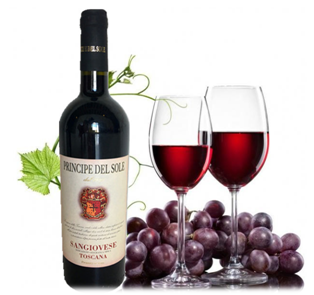 意大利原裝原瓶進(jìn)口 太陽(yáng)王子桑嬌維塞紅葡萄酒