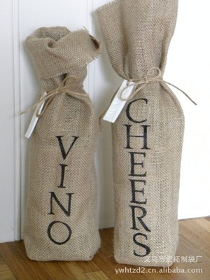 【優質定做 數字麻布紅酒袋 收納包裝袋 實用束口袋 小布袋】價格,廠家,圖片,麻袋,義烏市宏拓制袋廠-
